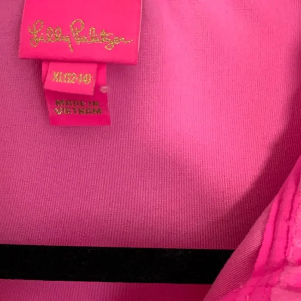 Lilly Pulitizer Girl's Hot Pink Velour Quarter Zip 